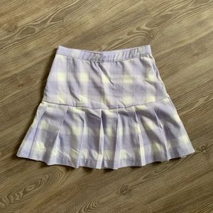 H&M purple plaid pleated skirt